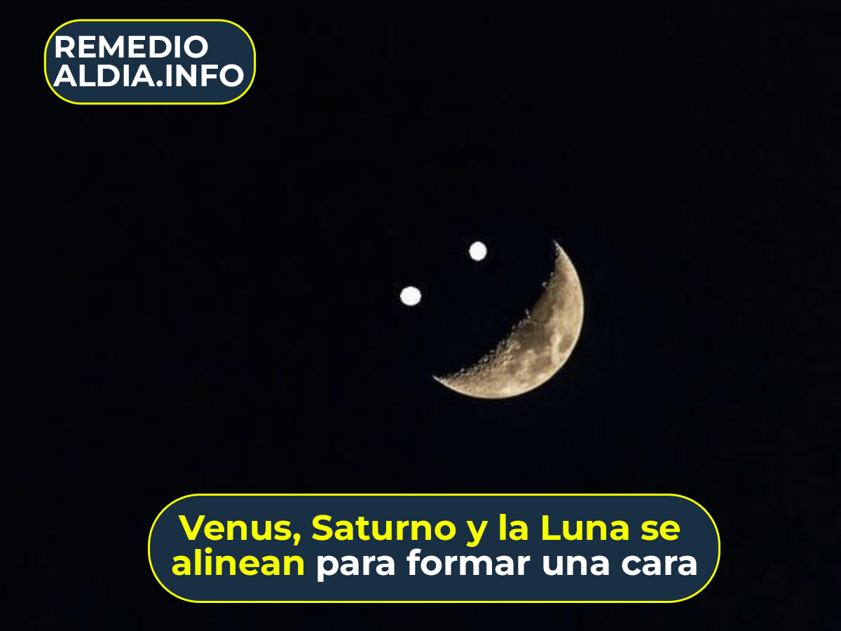 ¡Evento astronómico único! Venus, Saturno y la Luna se alinean para formar una “cara sonriente” en el cielo
