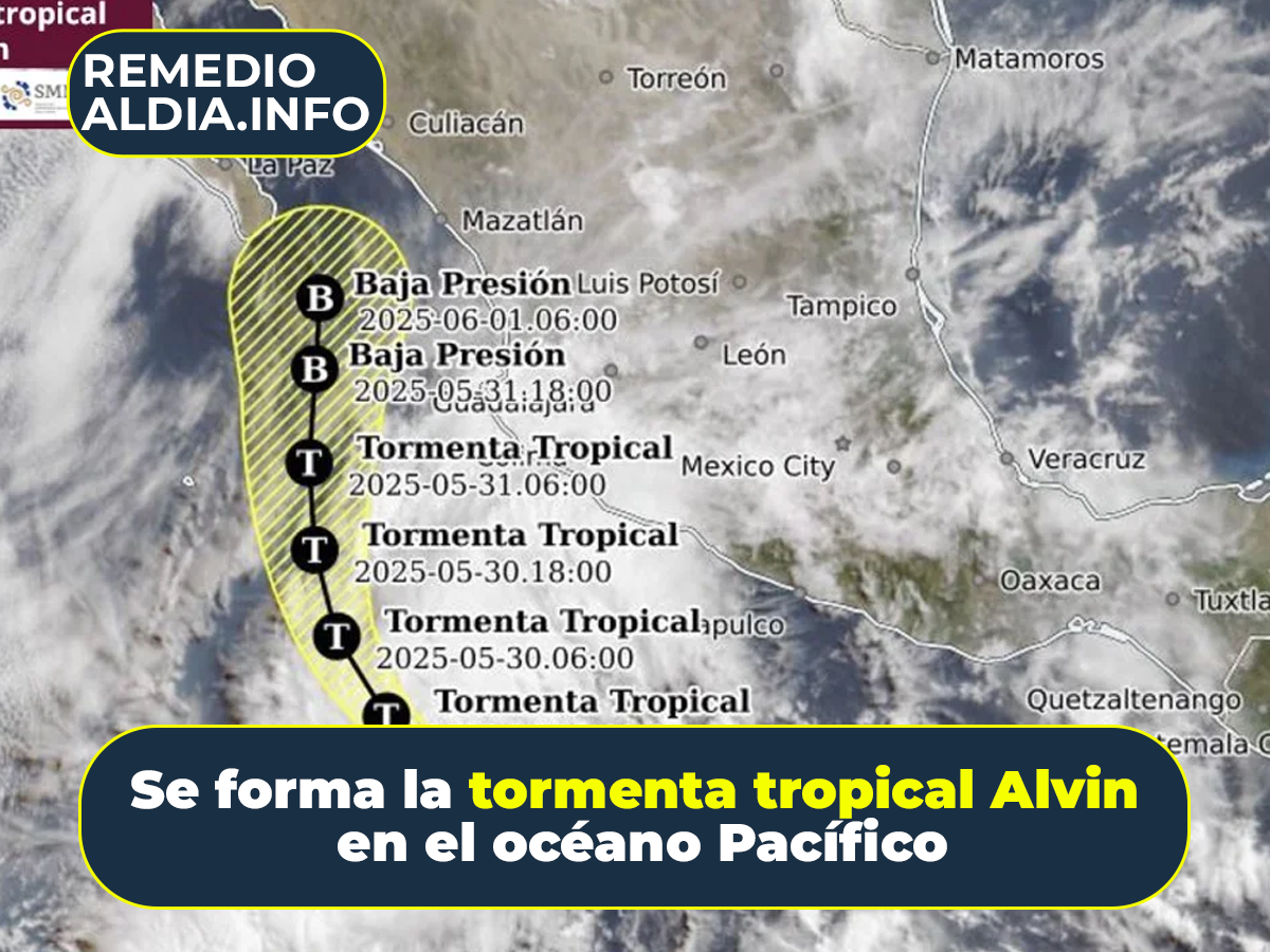 Se forma la tormenta tropical Alvin en el océano Pacífico, según el Servicio Meteorológico Nacional de México